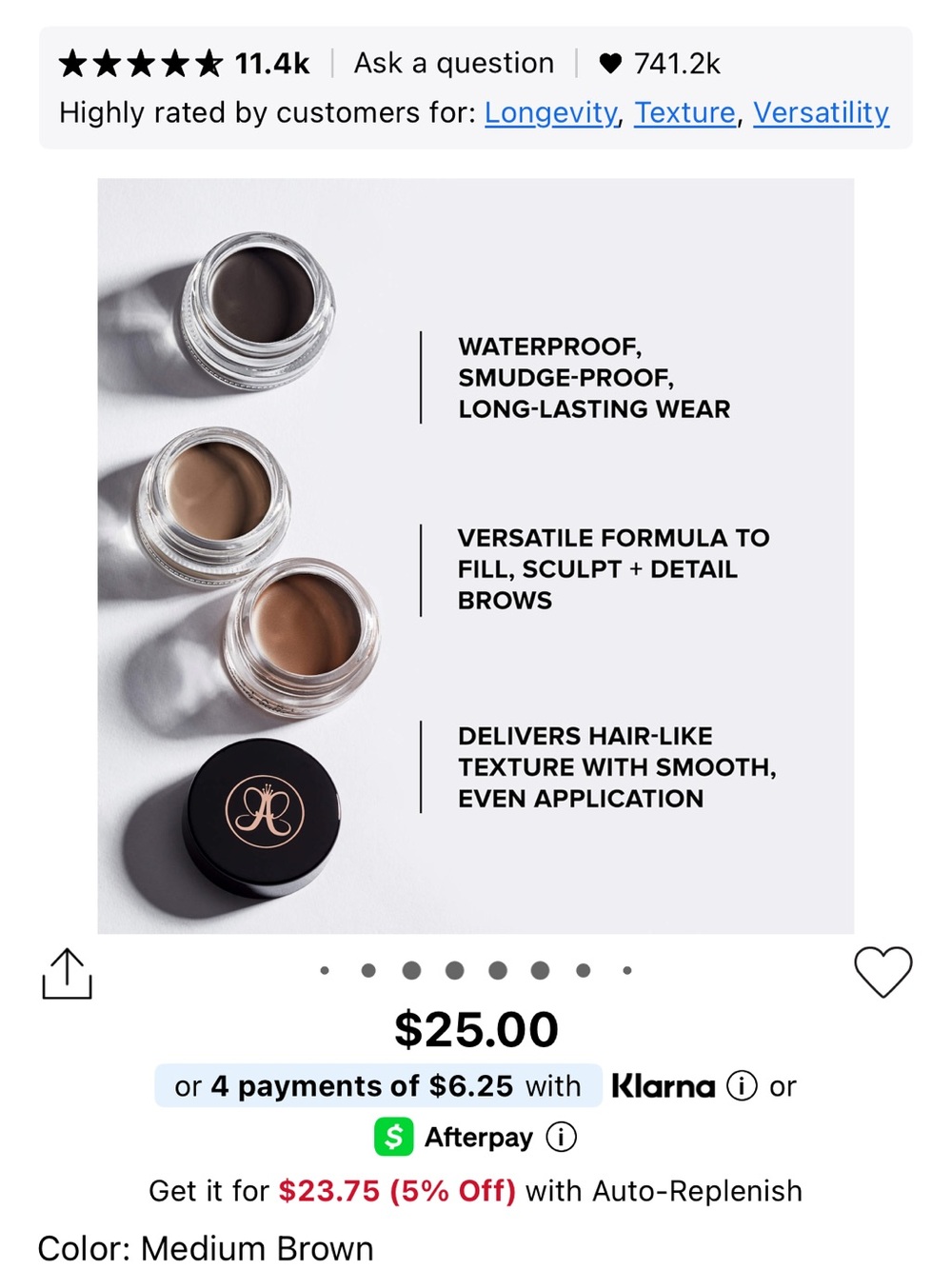 Anastasia Beverly Hills dipbrow pomade in medium - Picture 4 of 7